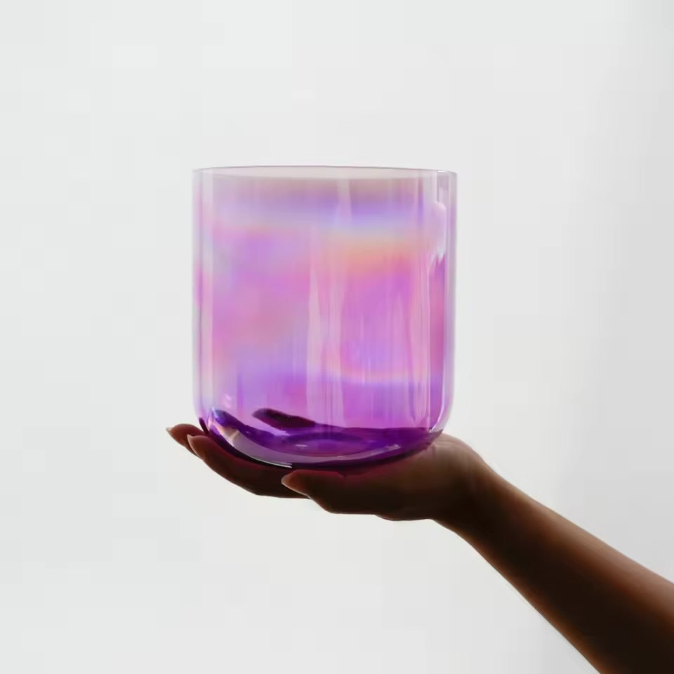 Campana tibetana in cristallo di quarzo "Chrome Aura"