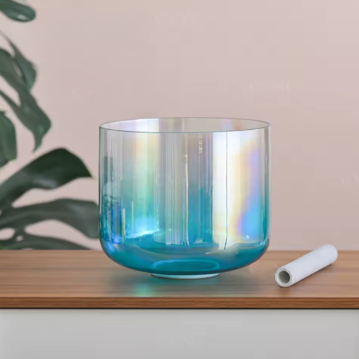 Campana tibetana in cristallo di quarzo "Chrome Aura"