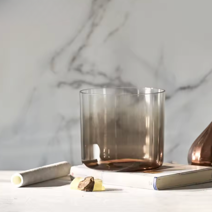 Campana tibetana in cristallo di quarzo "Chrome Aura"