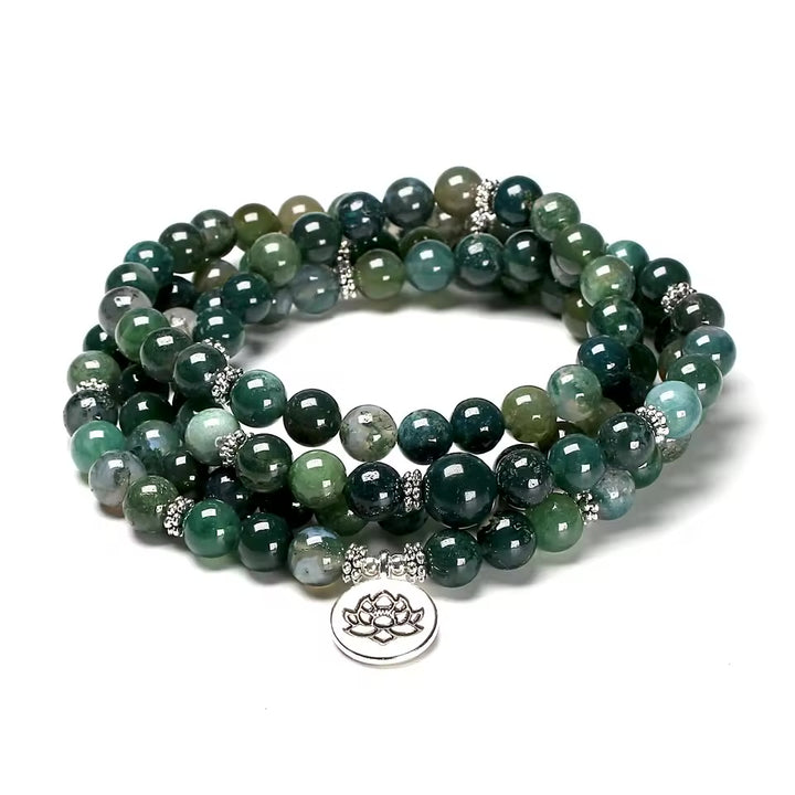 Natural Green Achat - Mala Kette