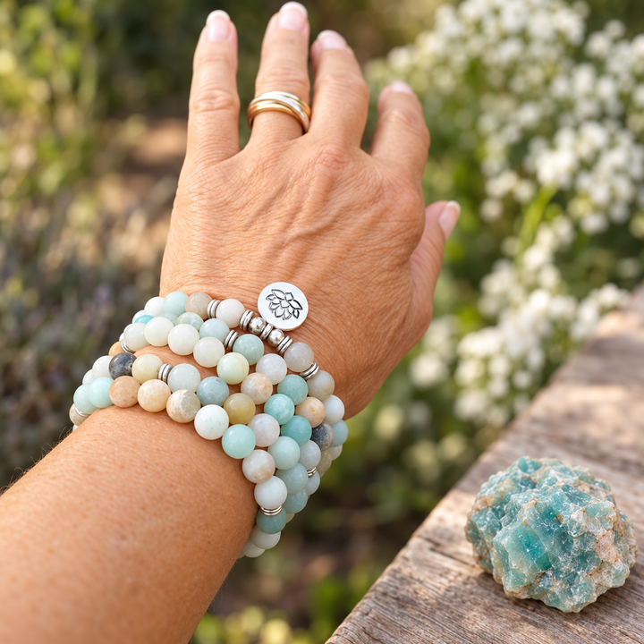 Collana Mala Armonia Amazzonite