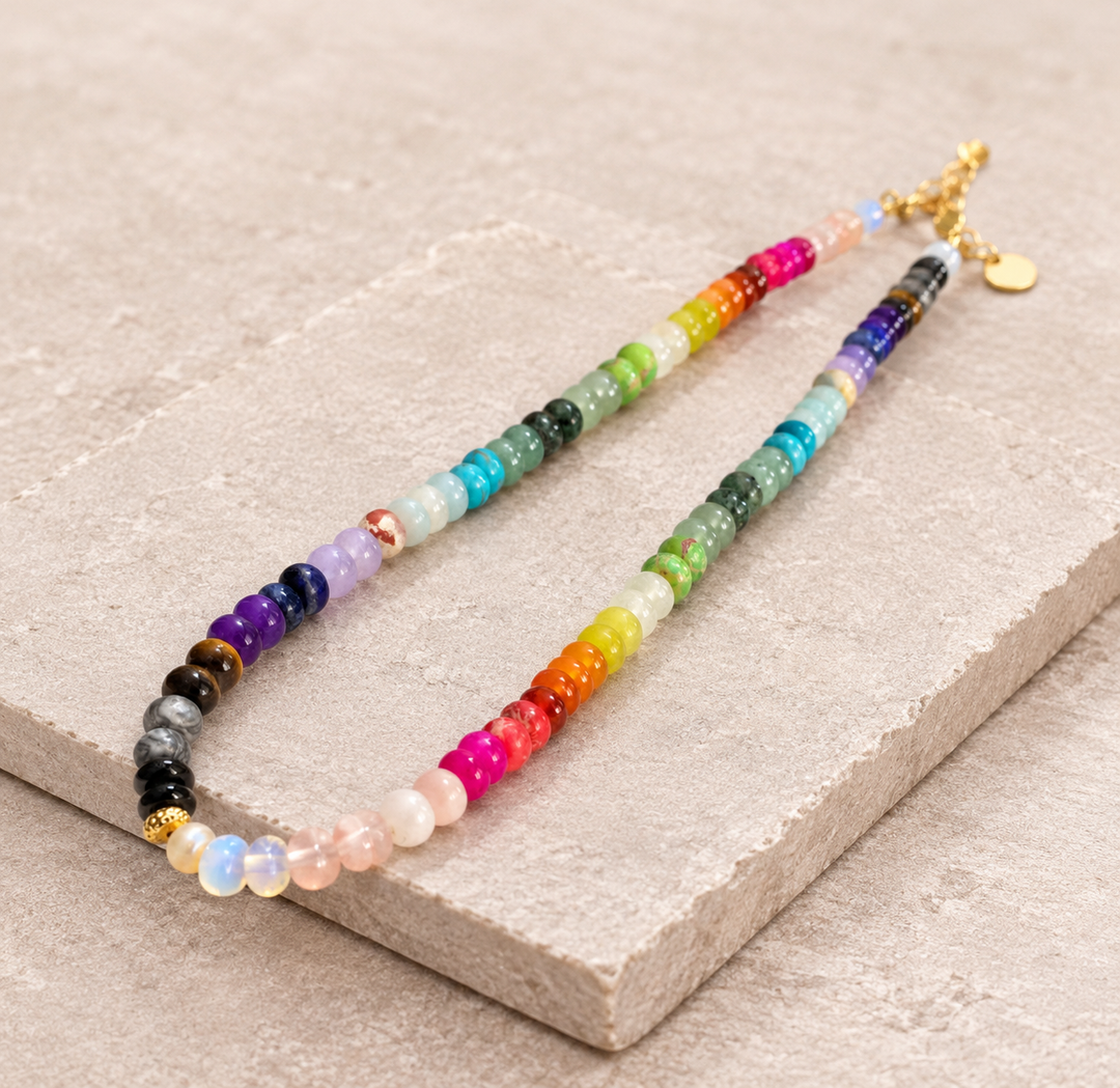 Collana con 7 pietre preziose dei chakra
