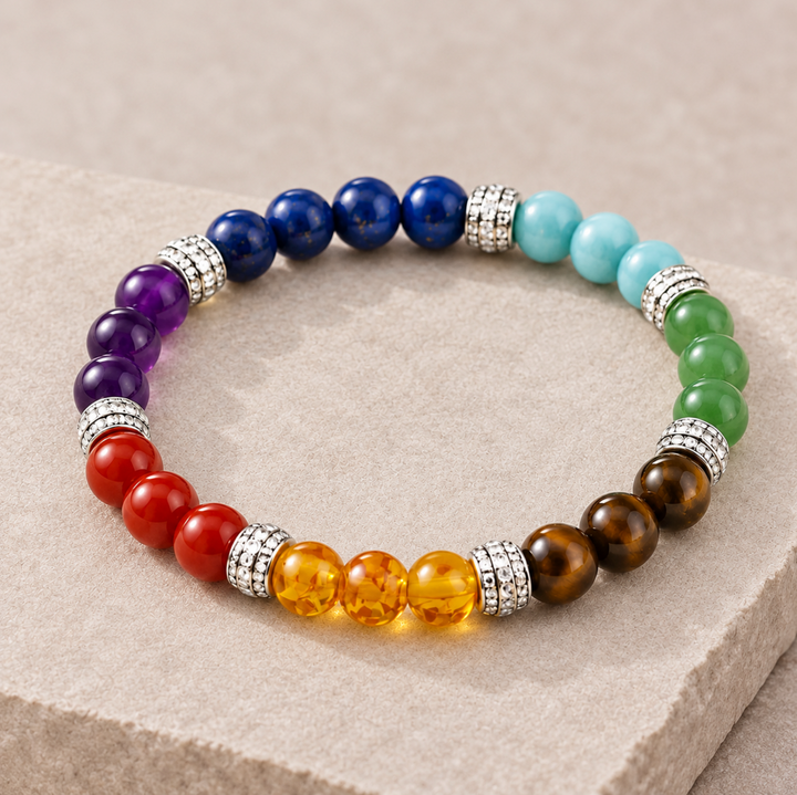 Braccialetto con 7 pietre naturali dei chakra
