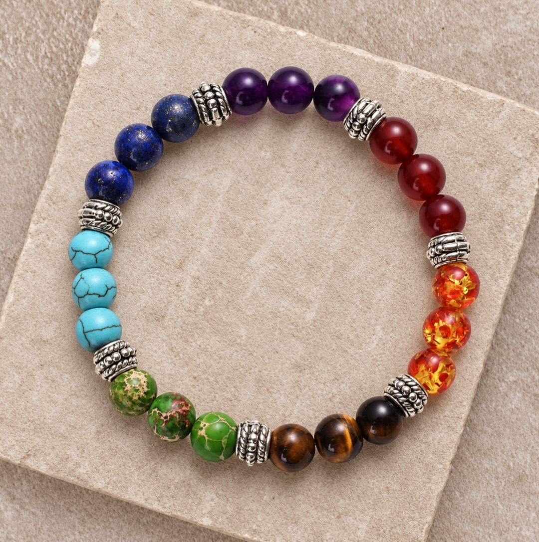 Braccialetto con 7 pietre naturali dei chakra