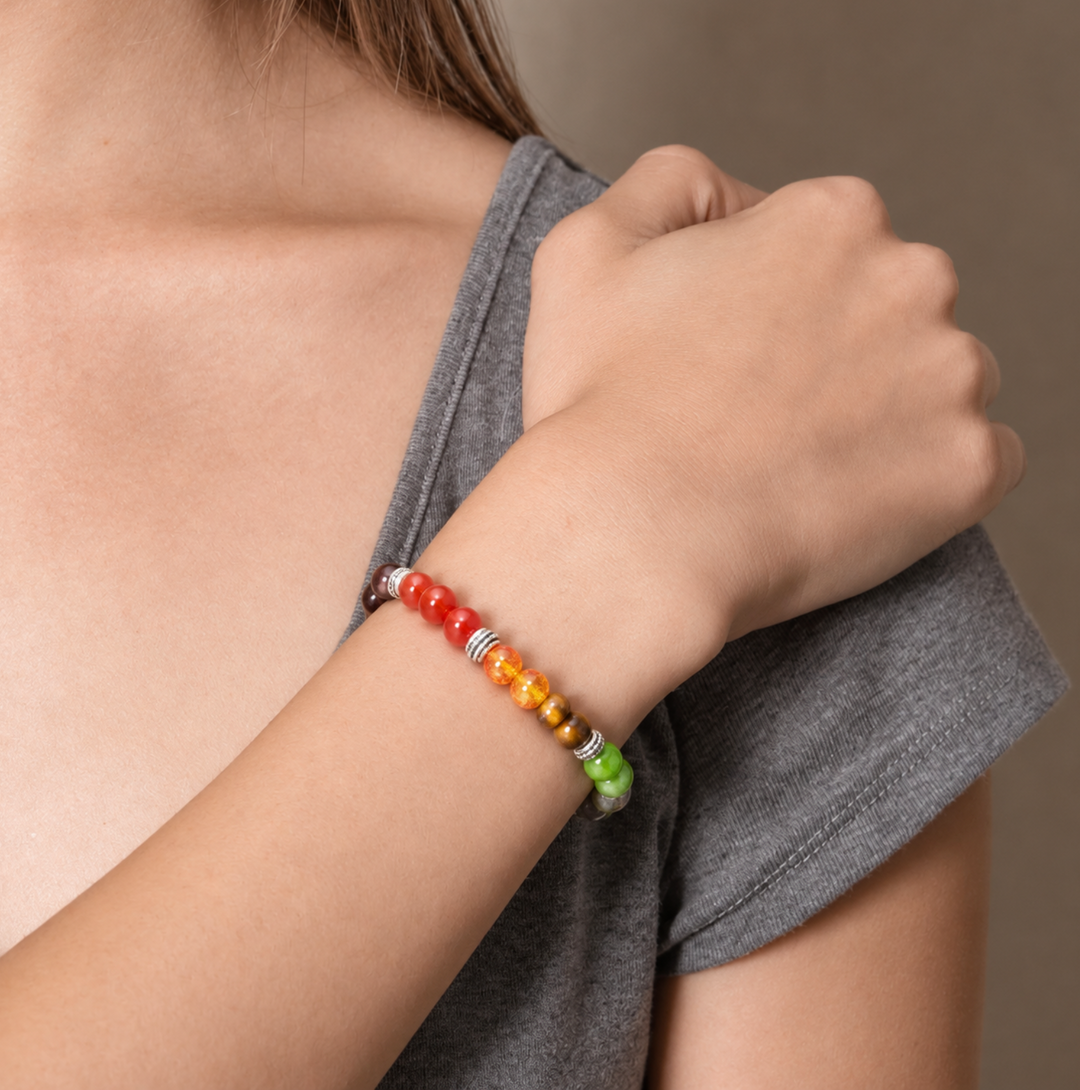 Braccialetto con 7 pietre naturali dei chakra