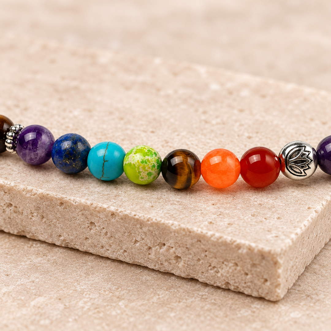 Collana Mala con 7 Chakra e Occhio di Tigre
