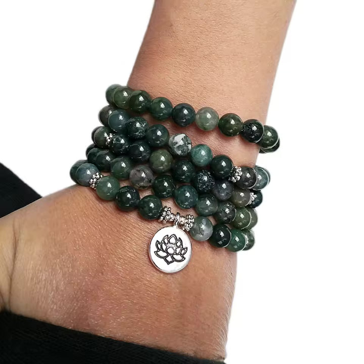 Natural Green Achat - Mala Kette