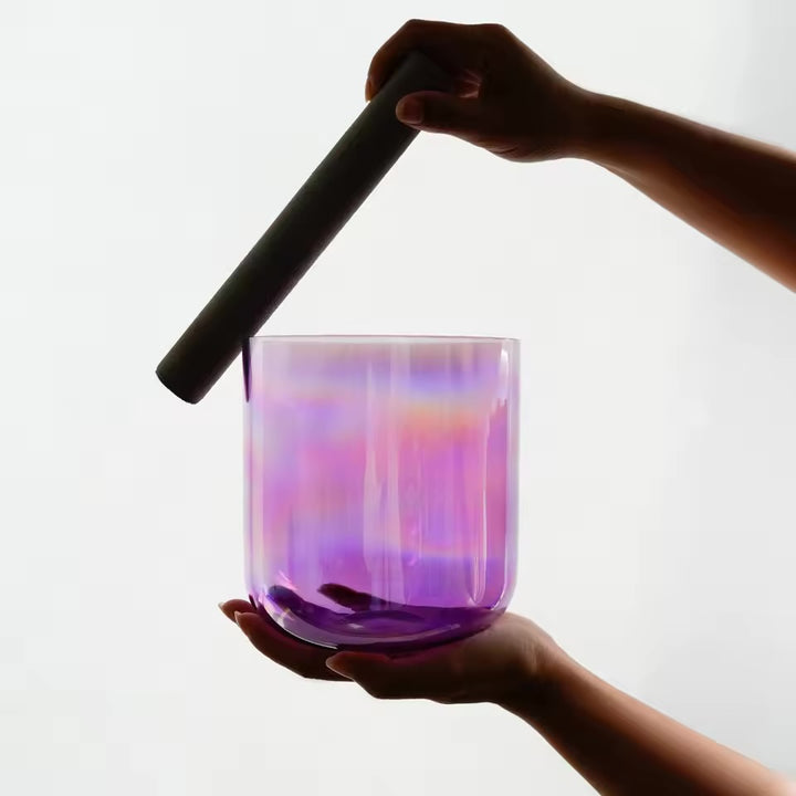 Campana tibetana in cristallo di quarzo "Chrome Aura"