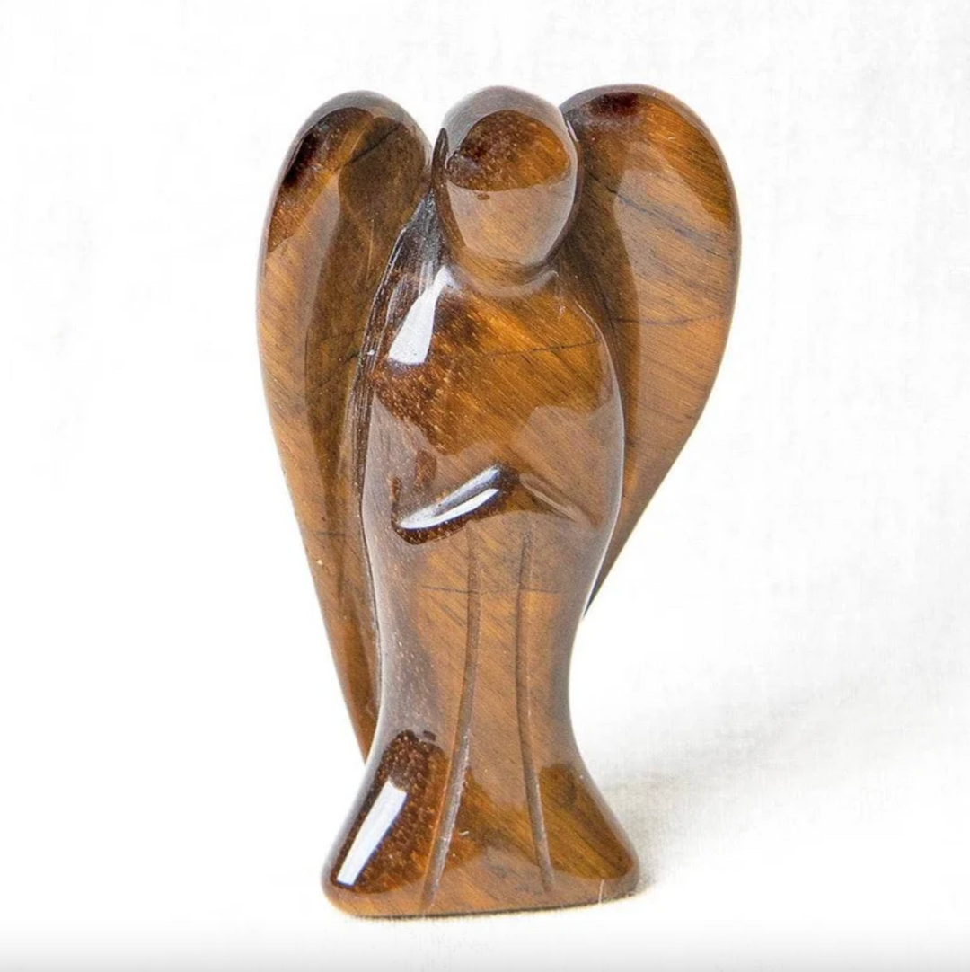 Statuetta di angelo custode in pietra naturale