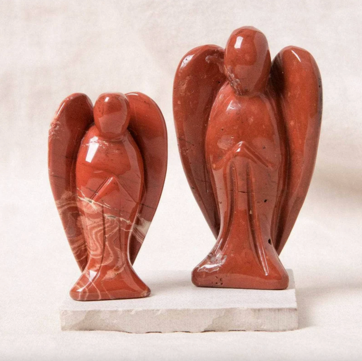 Statuetta di angelo custode in pietra naturale