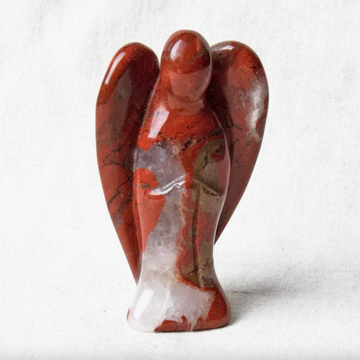 Statuetta di angelo custode in pietra naturale