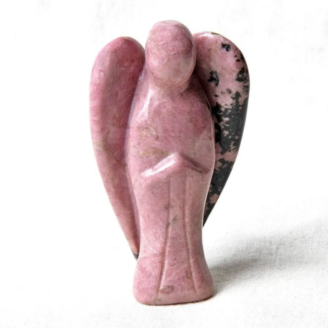 Statuetta di angelo custode in pietra naturale