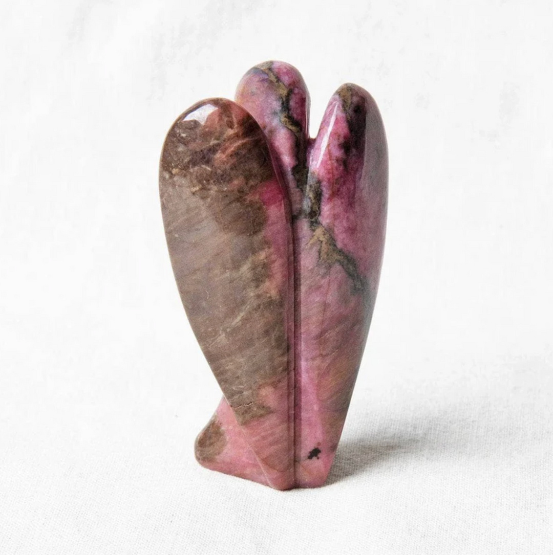 Statuetta di angelo custode in pietra naturale