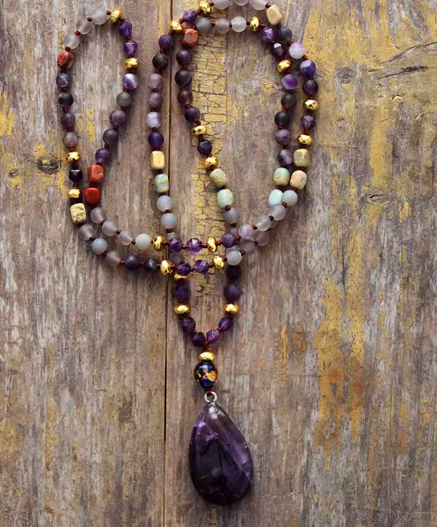 Collana in quarzo rosa naturale