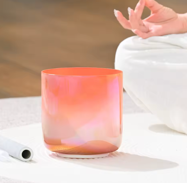 Campana tibetana in cristallo di quarzo "Chrome Aura"