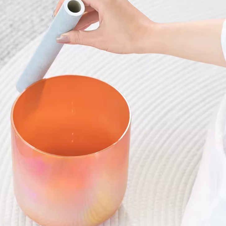 Campana tibetana in cristallo di quarzo "Chrome Aura"