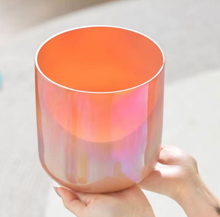 Campana tibetana in cristallo di quarzo "Chrome Aura"