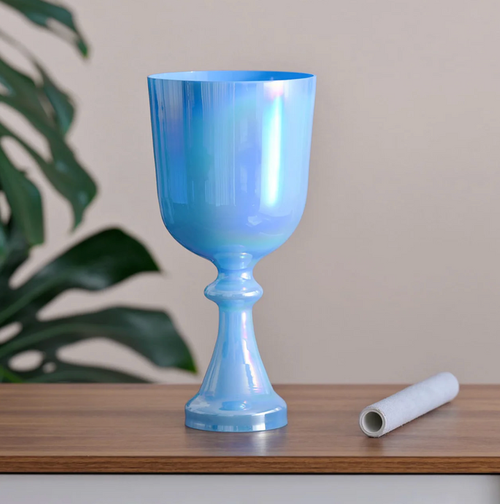 Campana tibetana in cristallo di quarzo "Fiore della vita"