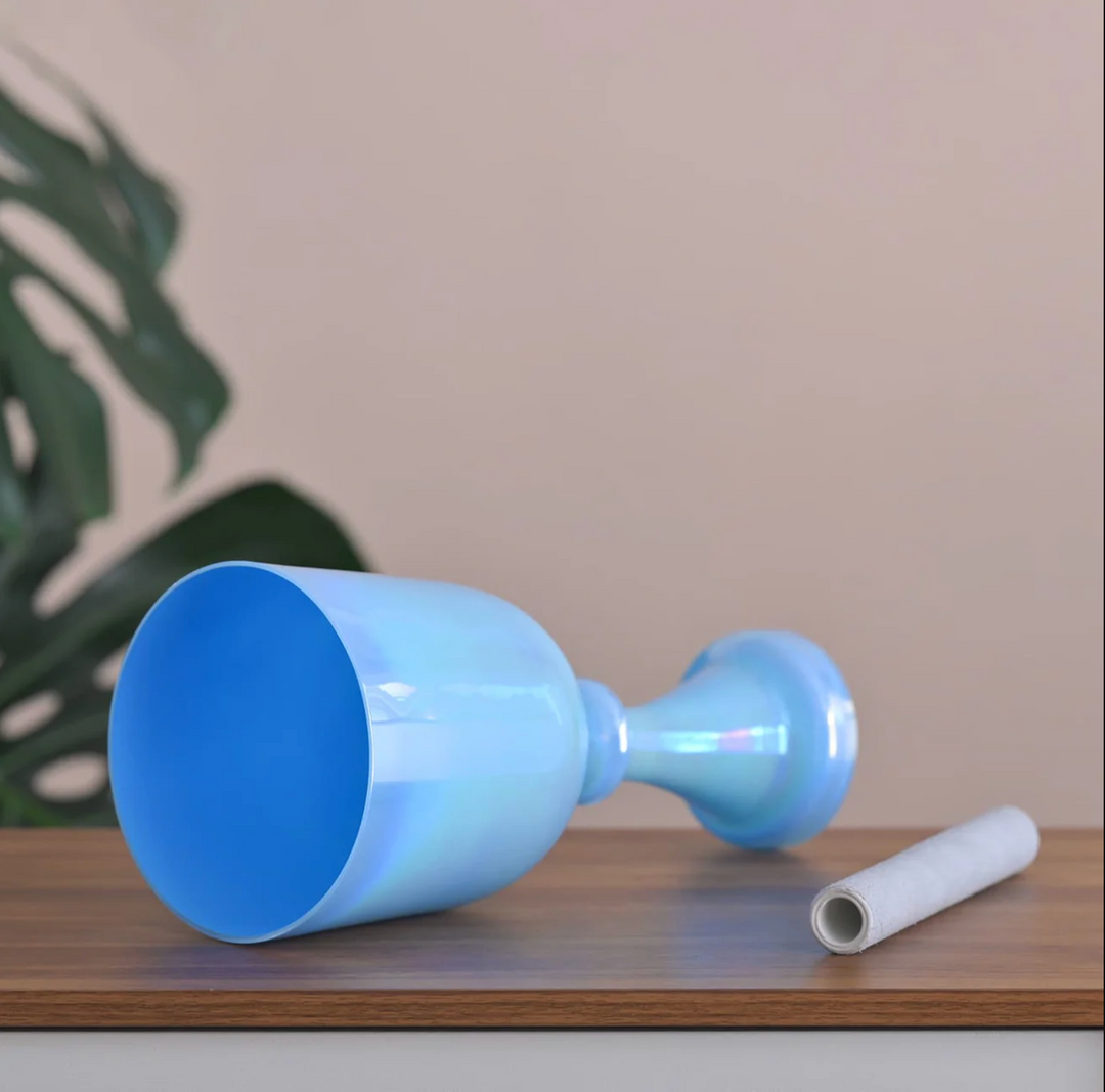 Campana tibetana in cristallo di quarzo "Fiore della vita"