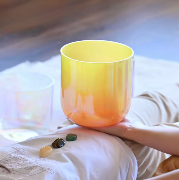 Campana tibetana in cristallo di quarzo "Chrome Aura"