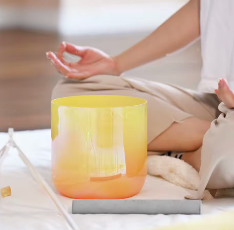 Campana tibetana in cristallo di quarzo "Chrome Aura"