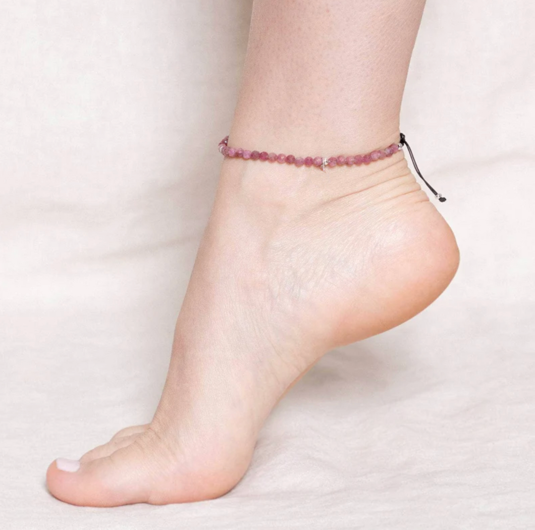 Cavigliera in tormalina rosa