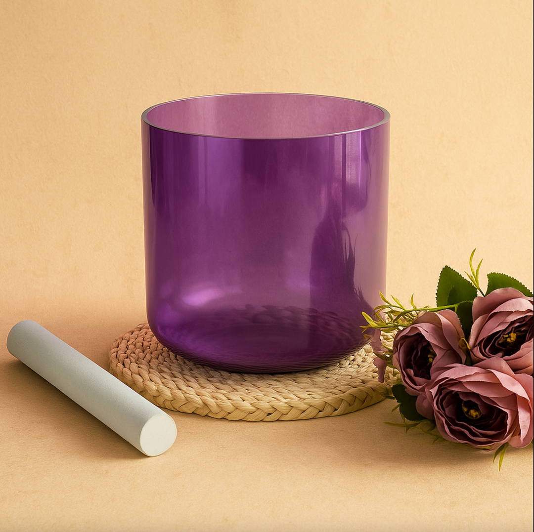 Campana tibetana in cristallo di quarzo "Chrome Aura"