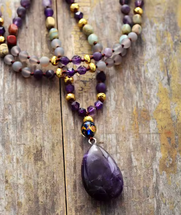 Collana in quarzo rosa naturale