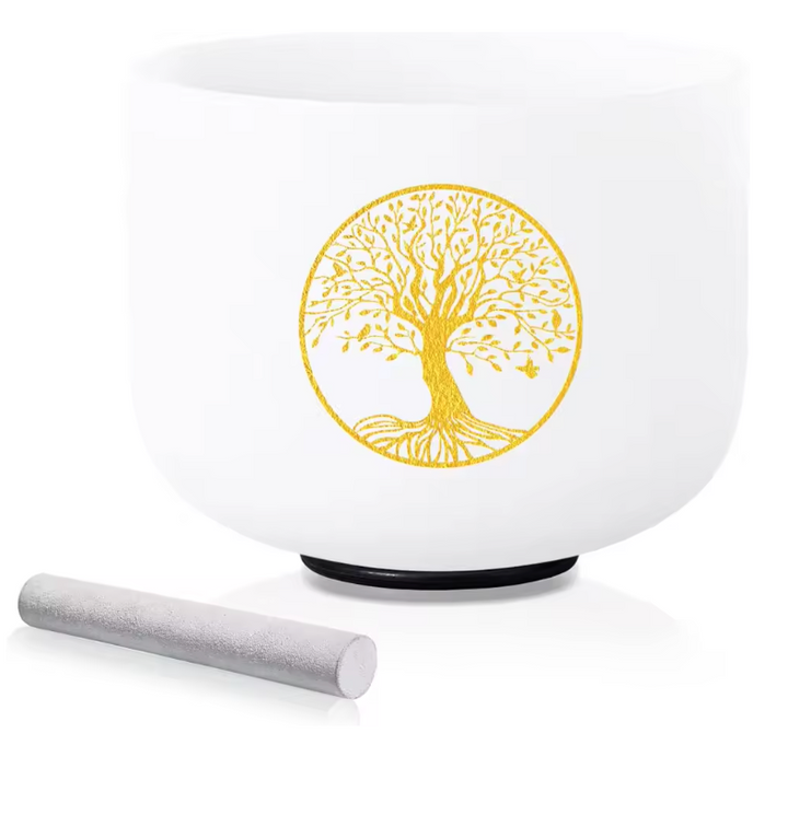 Campana tibetana in cristallo di quarzo "Fiore della vita"