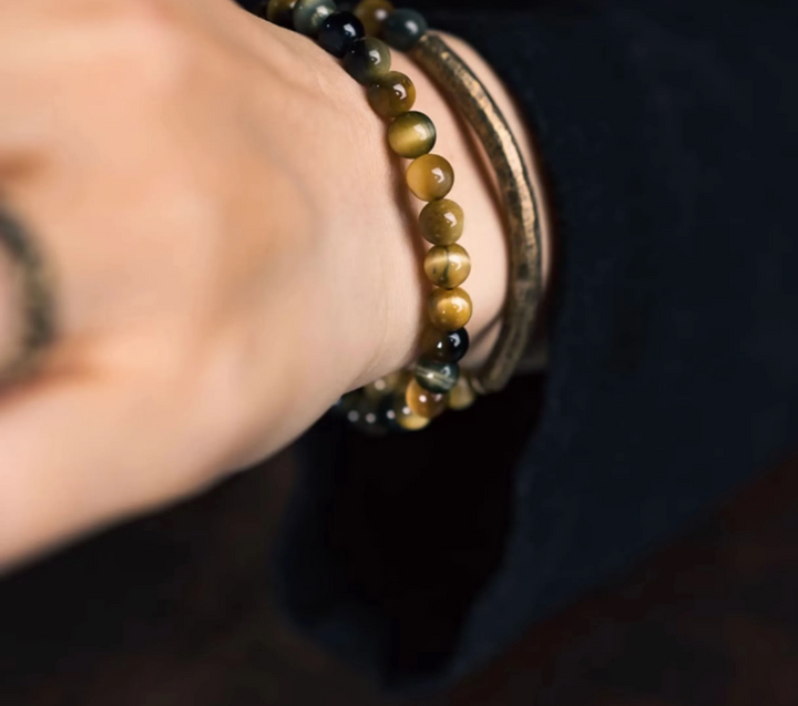 Braccialetto con occhio di tigre e rame - Energia