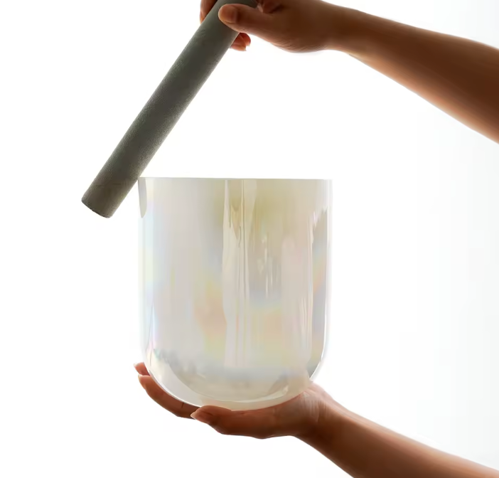 Campana tibetana in cristallo di quarzo "Chrome Aura"