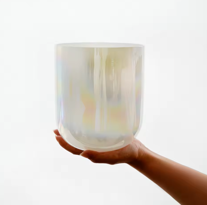 Campana tibetana in cristallo di quarzo "Chrome Aura"