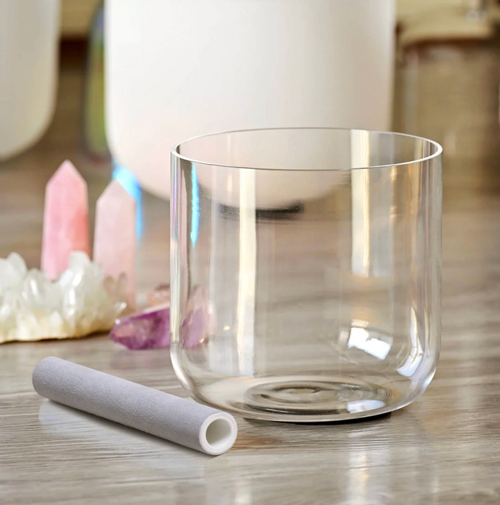 Campana tibetana in cristallo di quarzo "Chrome Aura"