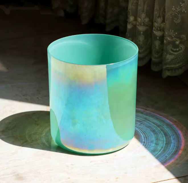 Campana tibetana in cristallo di quarzo "Chrome Aura"