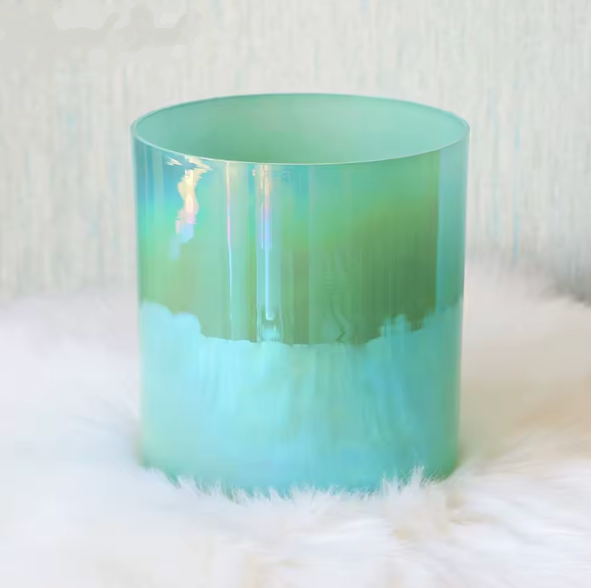 Campana tibetana in cristallo di quarzo "Chrome Aura"