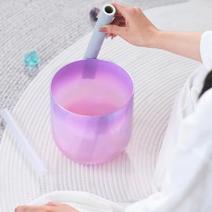 Campana tibetana in cristallo di quarzo "Chrome Aura"