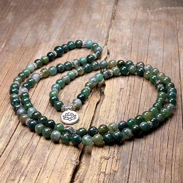 Natural Green Achat - Mala Kette