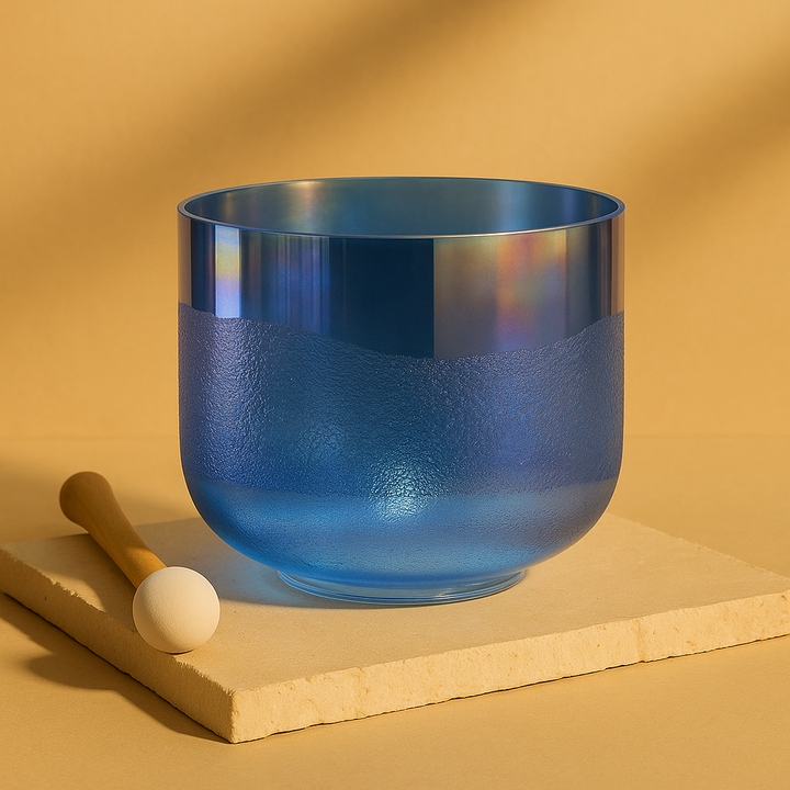 Campana tibetana in cristallo di quarzo "Chrome Aura"