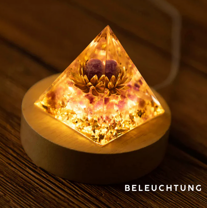 Piramide di Orgonite con Turchese e Occhio di Tigre