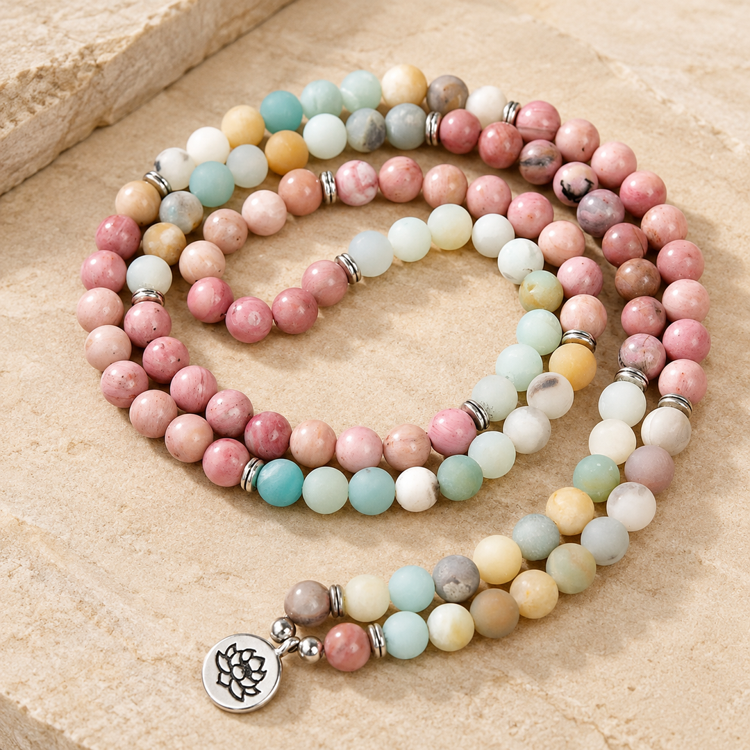 Rodonite amazzonite - Collana Mala