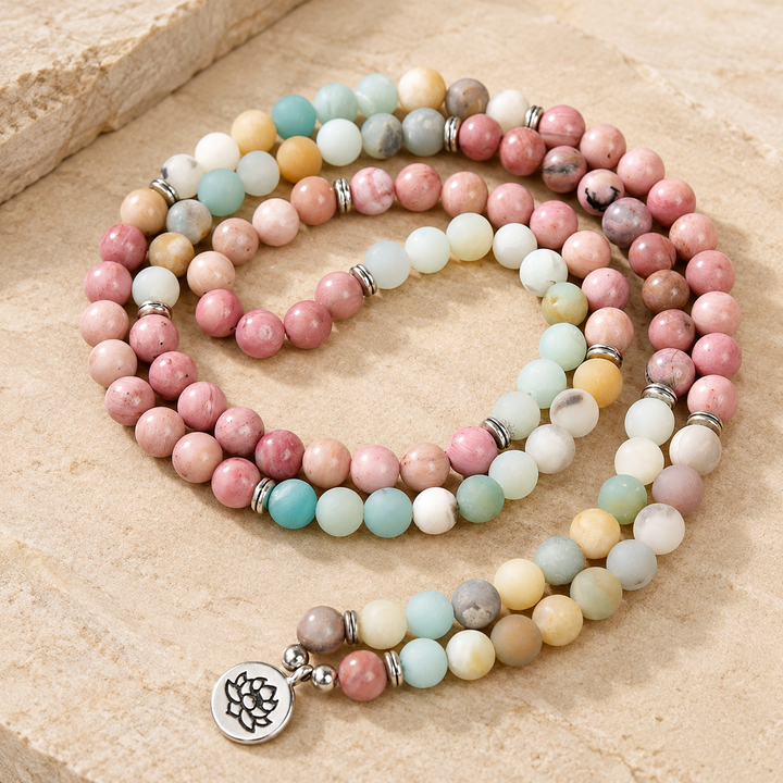 Rodonite amazzonite - Collana Mala