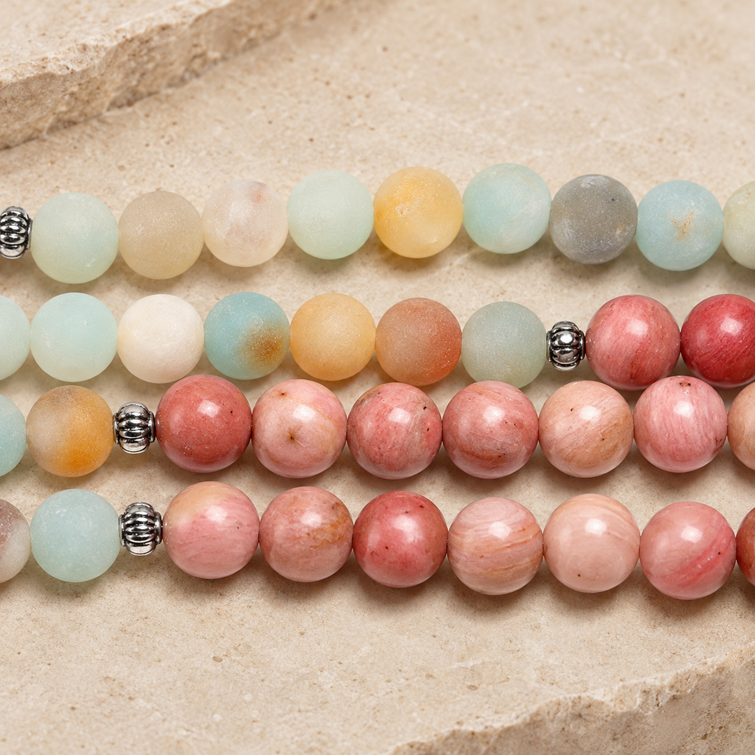 Rodonite amazzonite - Collana Mala