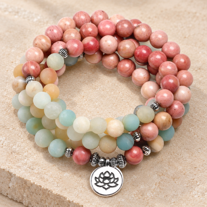 Rodonite amazzonite - Collana Mala