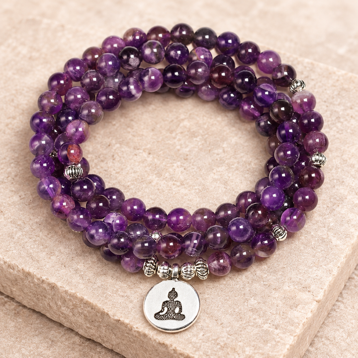Collana Mala con Ametista Chiara