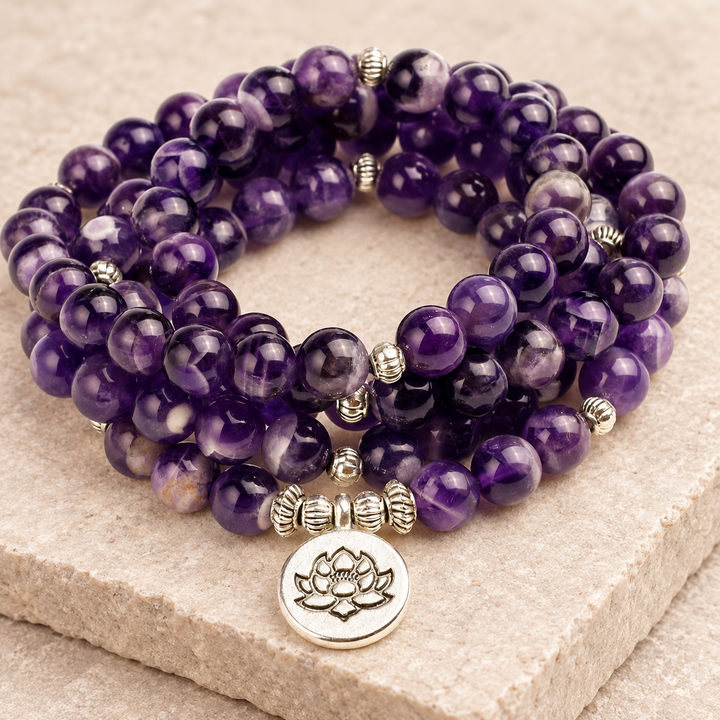 Collana Mala con Ametista Chiara