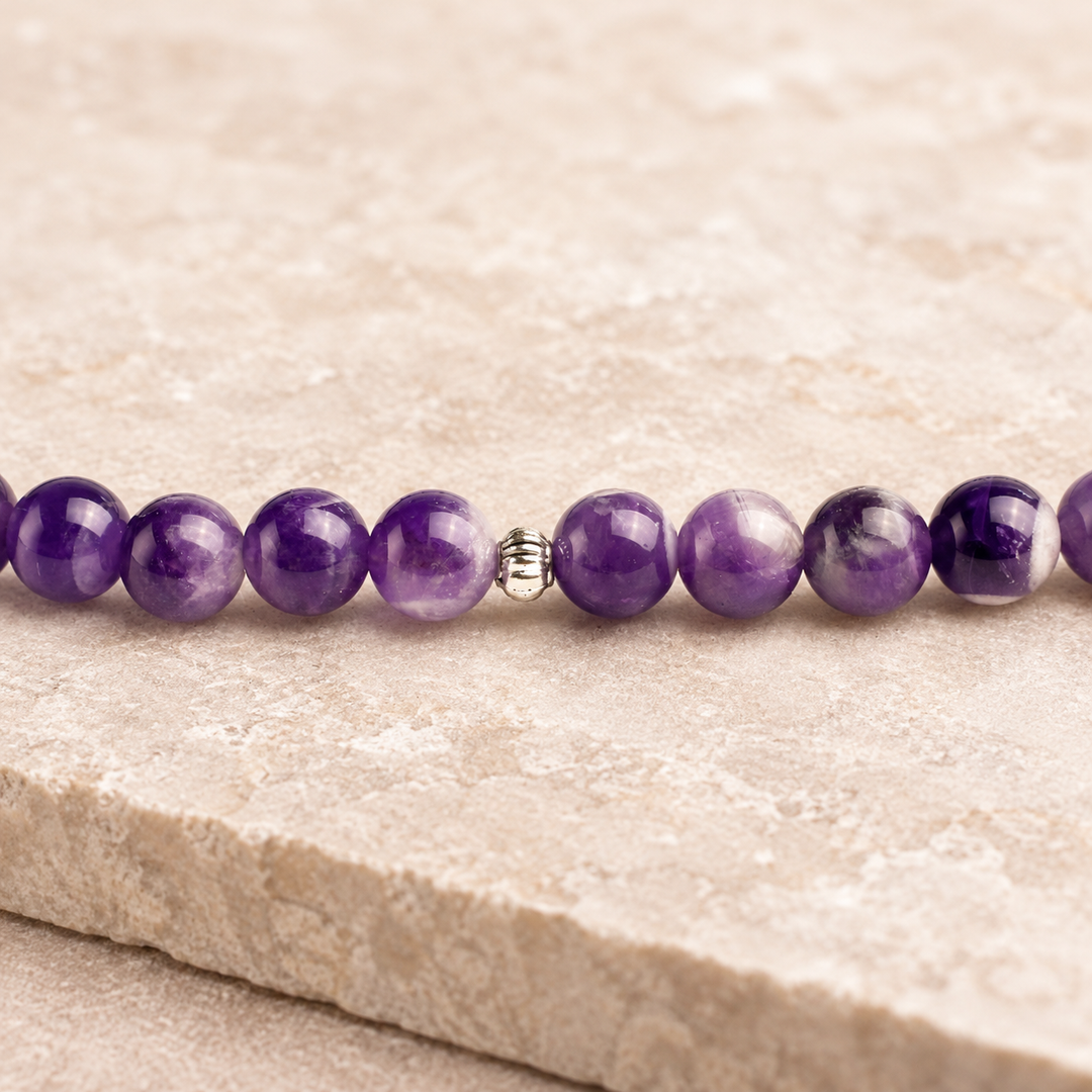 Collana Mala con Ametista Chiara