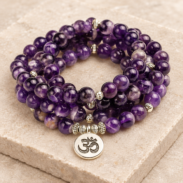 Collana Mala con Ametista Chiara