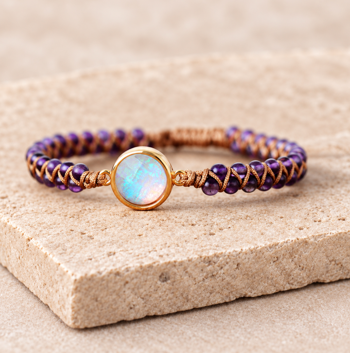 Bracciale in ametista e opale