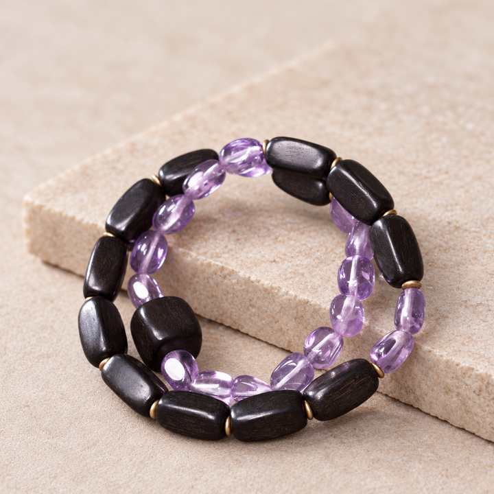 Amethyst Spirit Ebenholz Armband