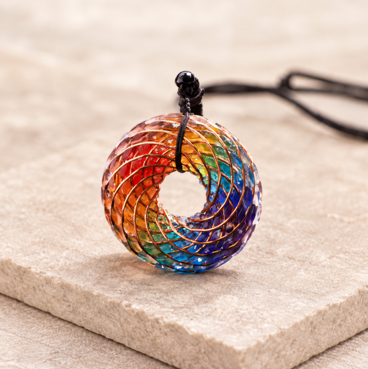 Collana con occhio di lapislazzuli e orgonite